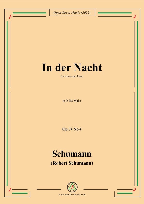Schumann-In der Nacht,Op.74 No.4,in D flat Major (arr. OSM Press)