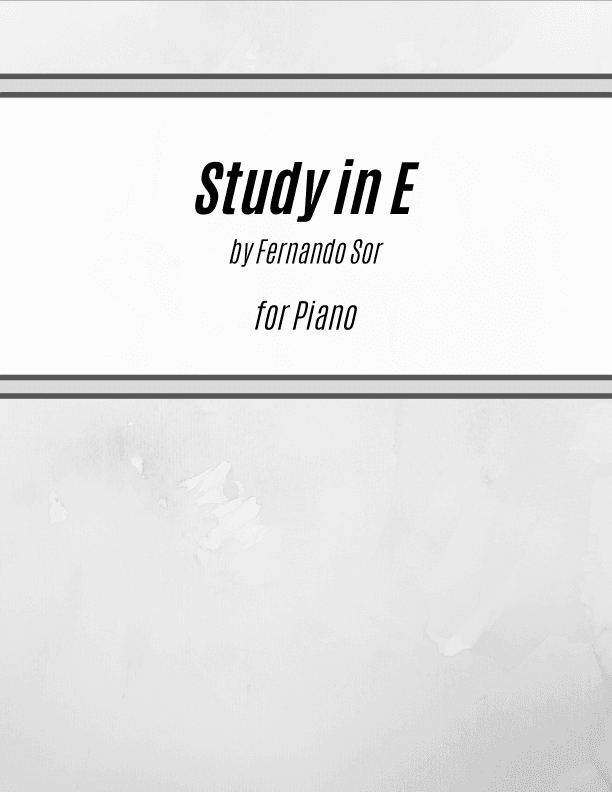 Study in E (for Piano) (arr. Kenneth Pasciak)