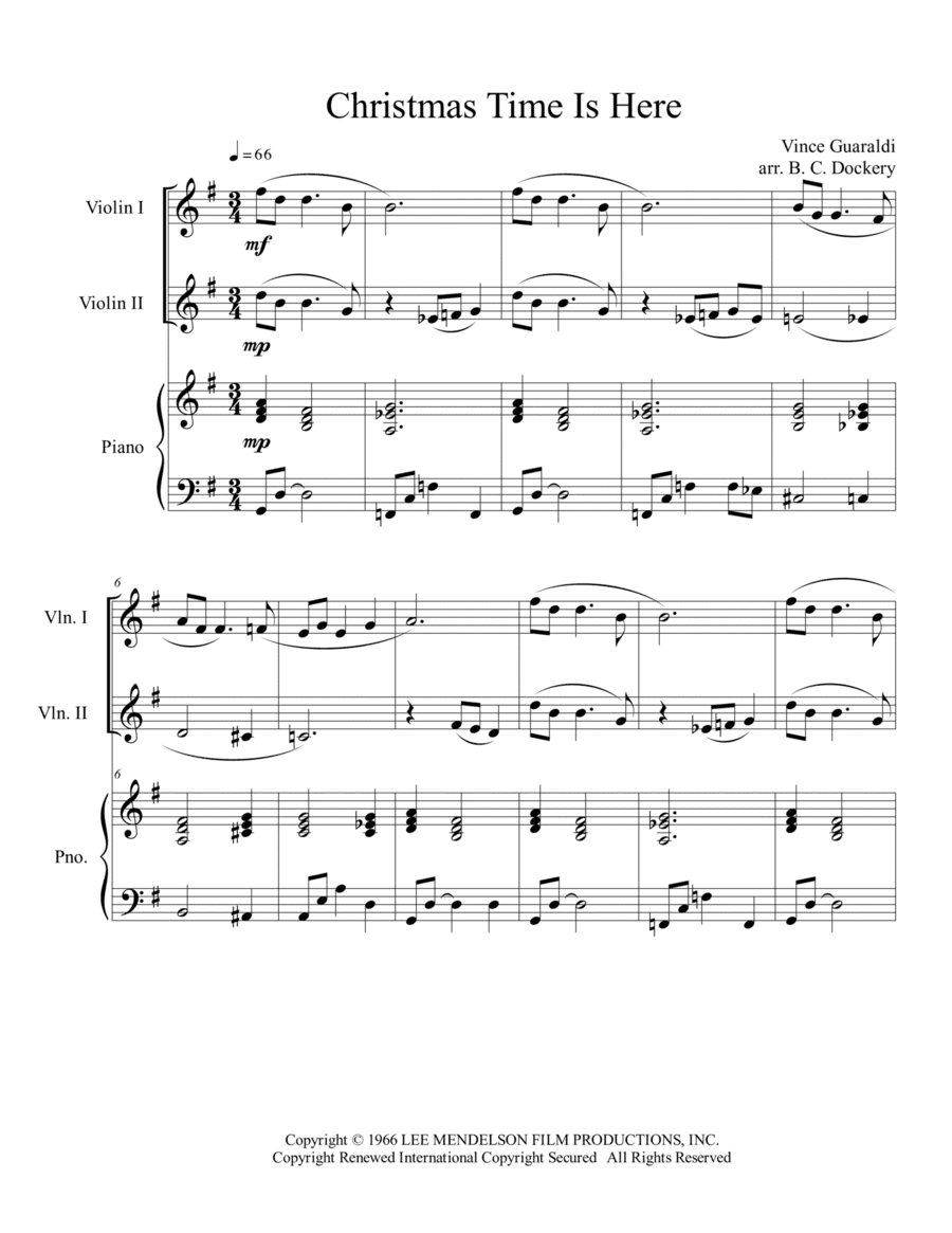 Christmas Time Is Here (arr. B. C. Dockery)
