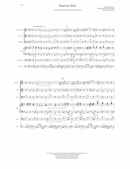 Tennessee Waltz (arr. Jim Bicigo)