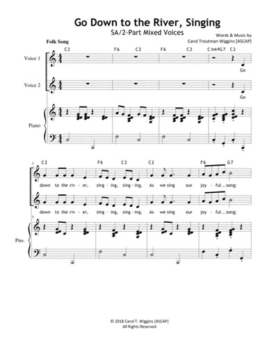 Go Down to the River, Singing (2-Part)