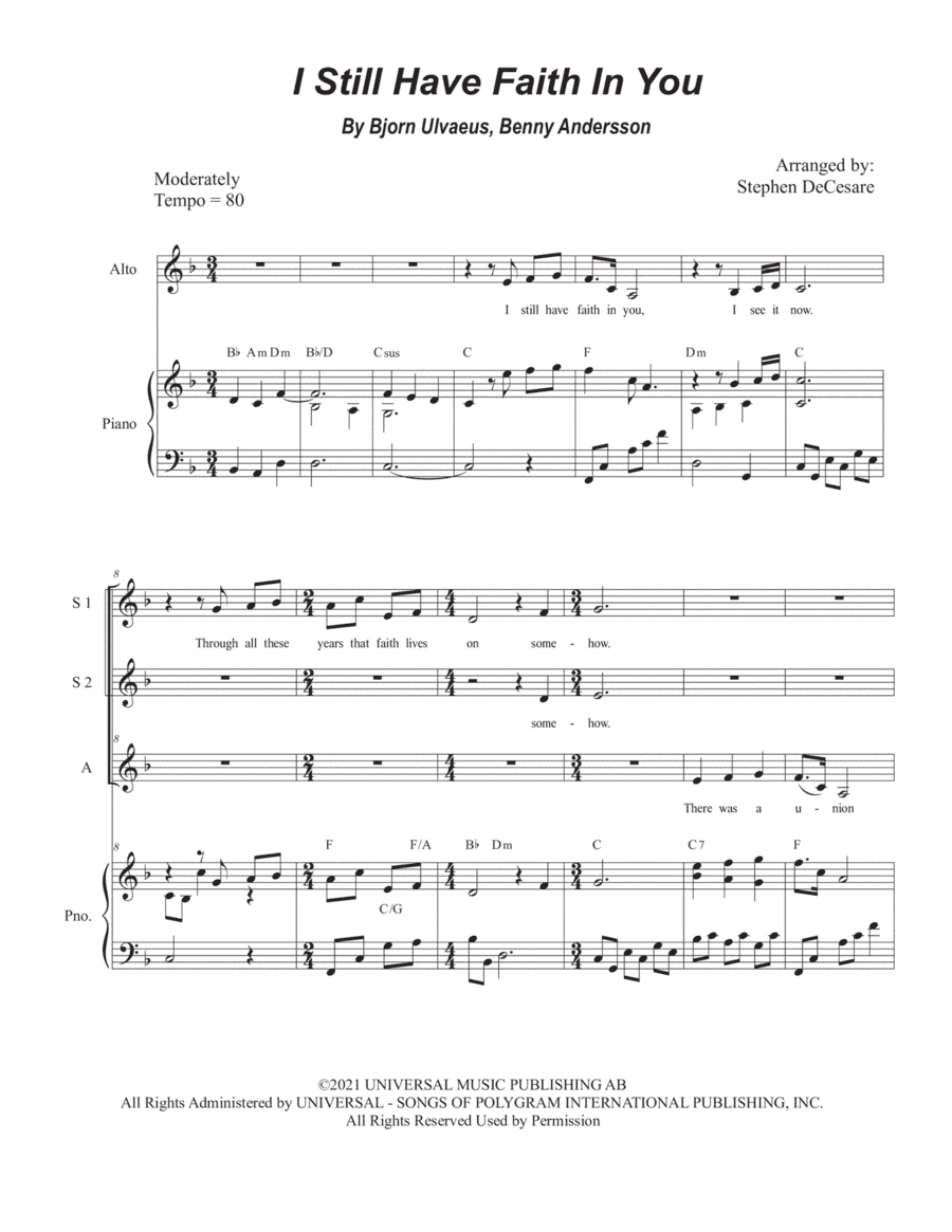 I Still Have Faith In You (arr. Stephen DeCesare)