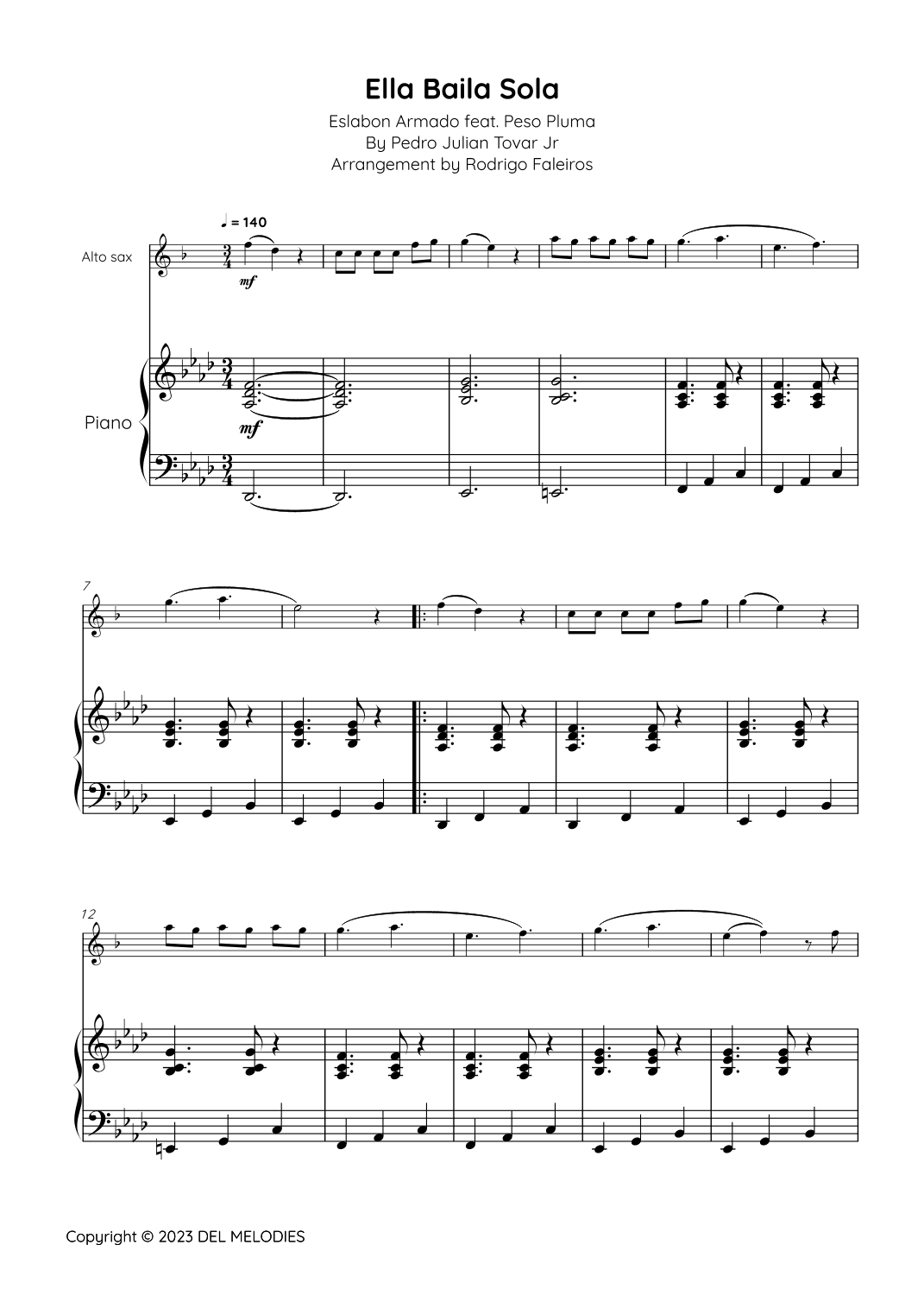Ella Baila Sola (arr. Rodrigo Faleiros)