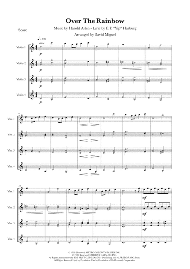 Over The Rainbow (from The Wizard Of Oz) (arr. David Miguel)
