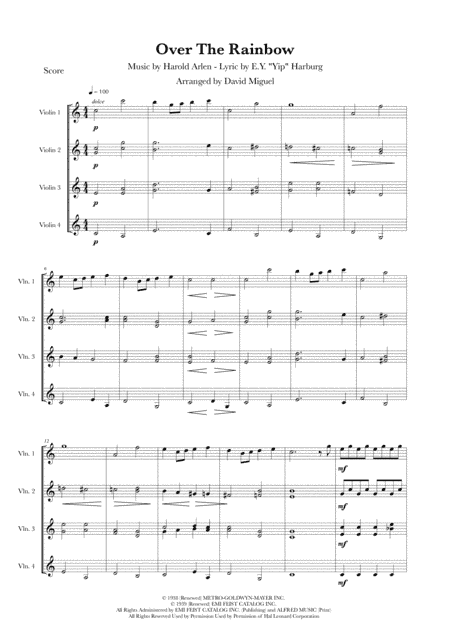 Over The Rainbow (from The Wizard Of Oz) (arr. David Miguel)