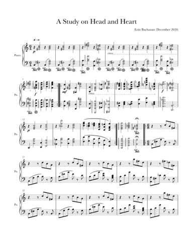 A Study on Head and Heart for solo Piano