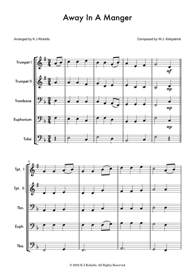 Away in a Manger - Brass Quintet (arr. K J Rickells)