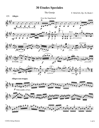 Mazas 75 Melodious & Progressive Studies Op 36, Book 1, No.29 (arr. String Masters)
