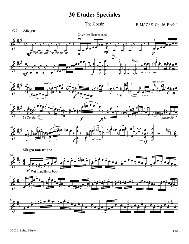 Mazas 75 Melodious & Progressive Studies Op 36, Book 1, No.29 (arr. String Masters)