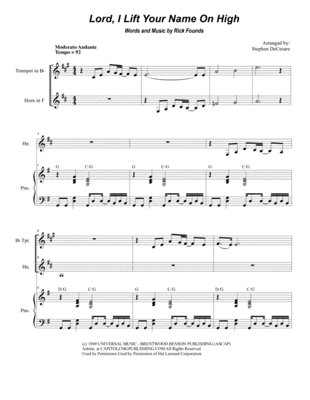 Lord, I Lift Your Name On High (arr. Stephen DeCesare)