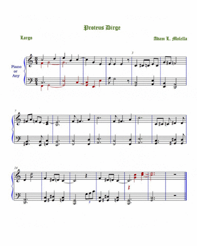 Proteus Dirge for solo piano or synthesizer : GOTHIC or Funeral