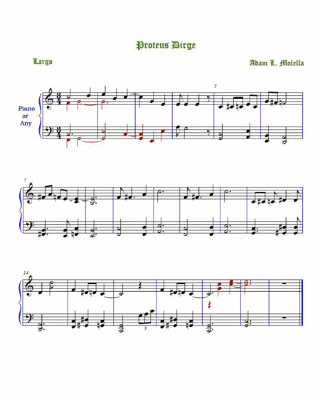 Proteus Dirge for solo piano or synthesizer : GOTHIC or Funeral