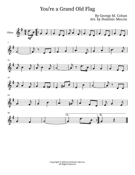 You're a Grand Old Flag (arr. Dominic Meccia)