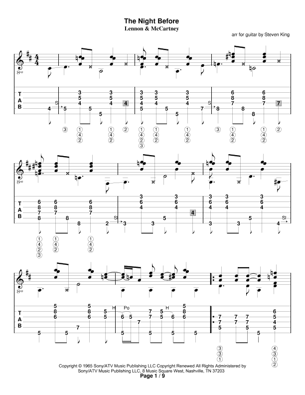 The Night Before (arr. Steven King)