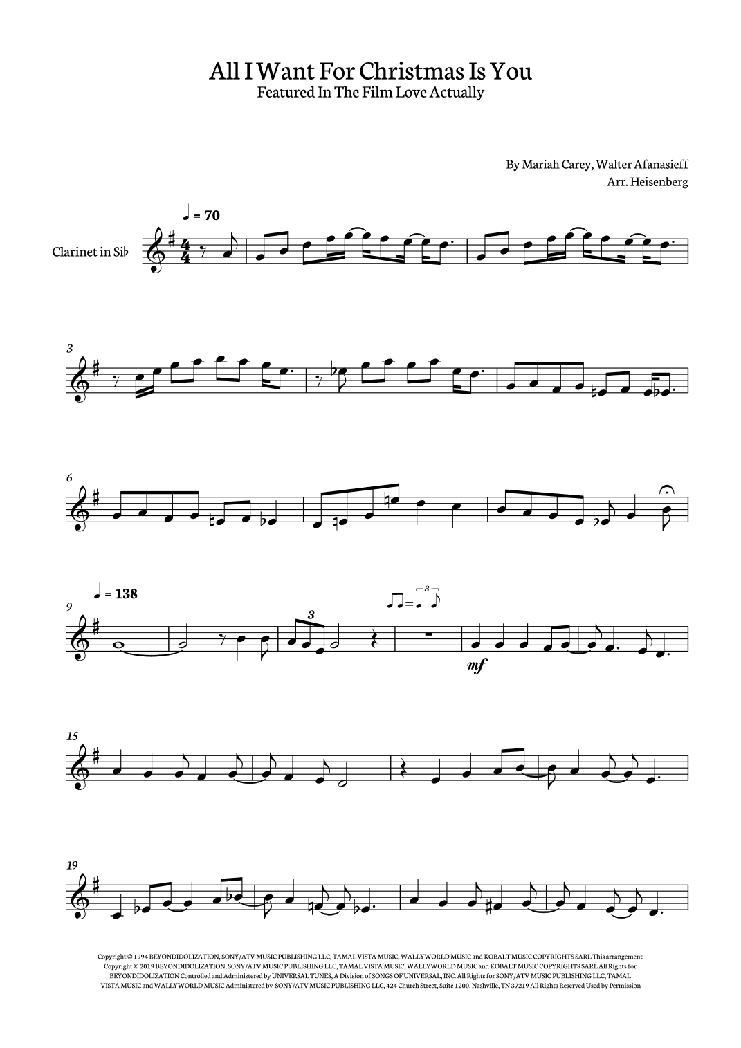 All I Want For Christmas Is You (arr. Heisenberg)