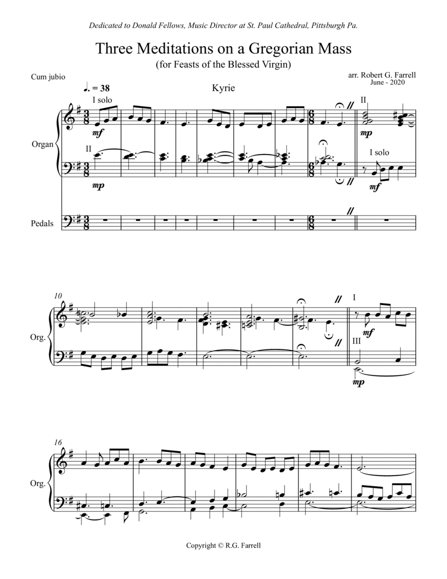 Kyrie from Three Meditations on a Gregorian Mass (arr. Robert G. Farrell)