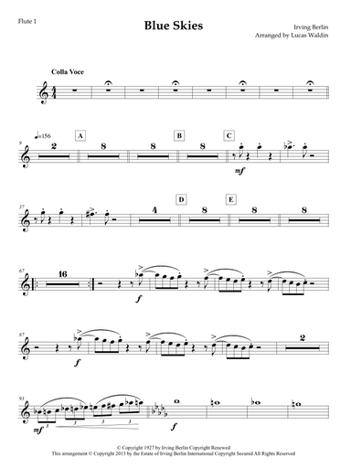 Blue Skies (arr. Lucas Waldin)