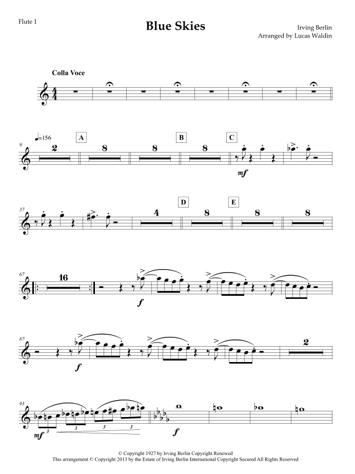 Blue Skies (arr. Lucas Waldin)