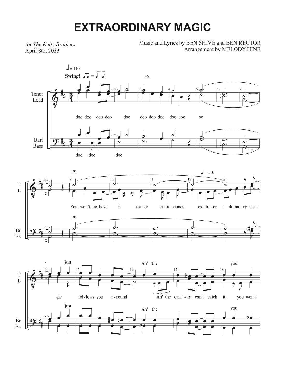 Extraordinary Magic (arr. Melody Hine)
