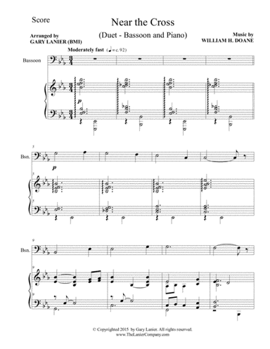 NEAR THE CROSS (Duet– Bassoon/Piano with Score and Instrument Part) (arr. Gary Lanier)