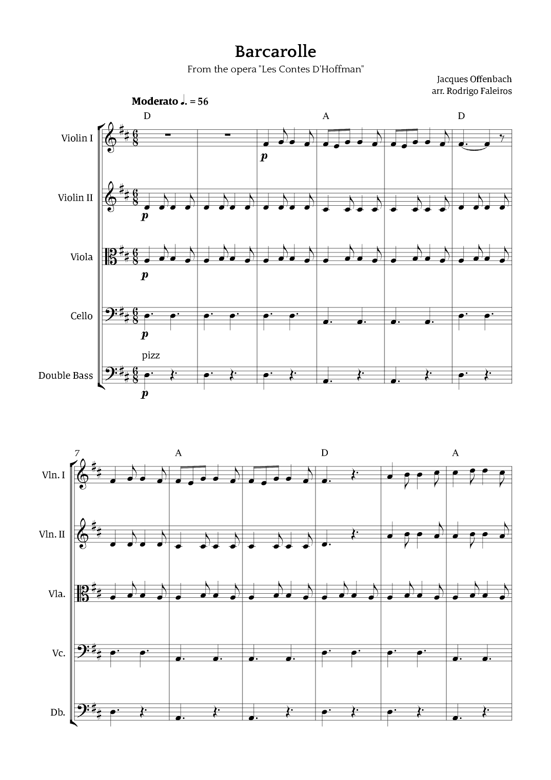 Barcarolle - Belle Nuit, O Nuit D'Amour (arr. Rodrigo Faleiros)