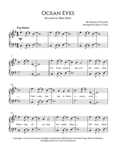 Ocean Eyes (arr. Julie A. Lind)