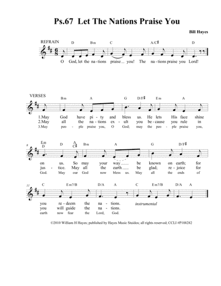 Psalm 67:  Let The Nations Praise You, Lord - leadshett)