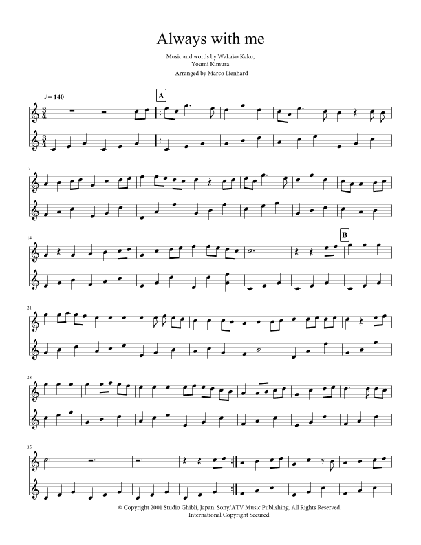 Itsumo Nandodemo (always With Me) (arr. Marco Lienhard)