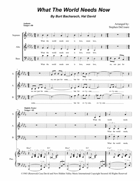 What The World Needs Now Is Love (arr. Stephen DeCesare)