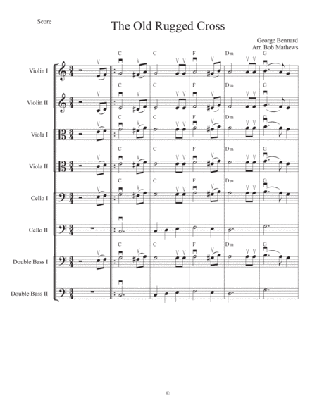 The Old Rugged Cross for Strings (arr. Bob Mathews)