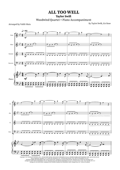 All Too Well (arr. Valdir Maia)
