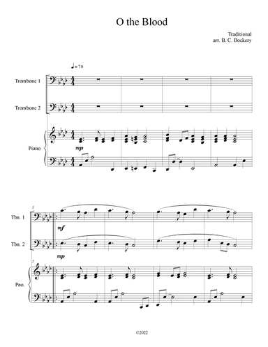 O The Blood (Trombone Duet with Piano Accompaniment) (arr. B. C. Dockery)