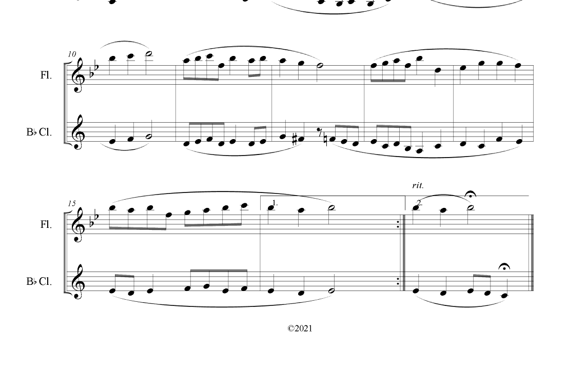 Christ the Lord is Risen Today (Flute and Clarinet Duet) (arr. B. C. Dockery)