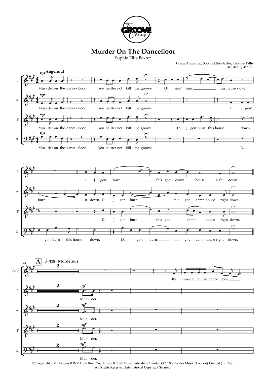 Murder On The Dancefloor (arr. Molly Moran)
