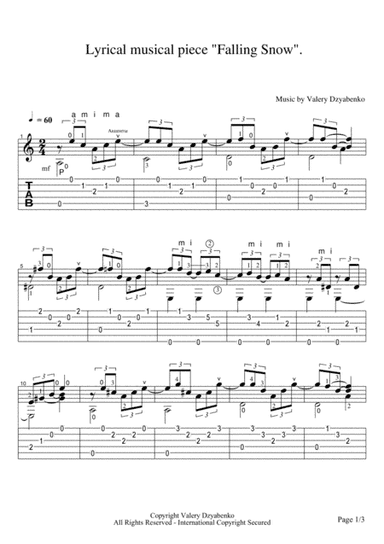 Lyrical musical piece "Falling Snow".