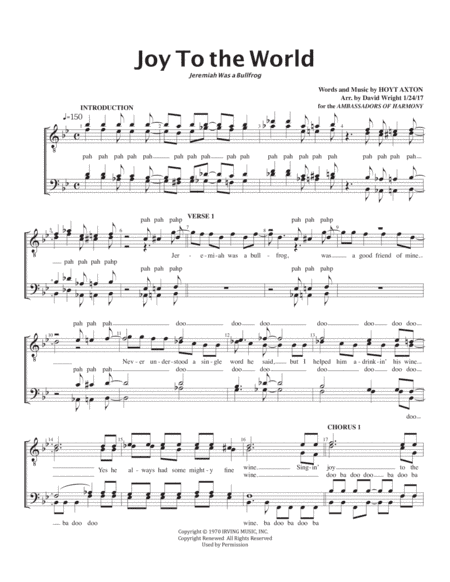 Joy To The World (arr. David Wright)