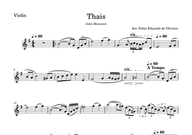 Thais (Meditation) - Easy Arrangement (arr. Fabio Eduardo de Oliveira)