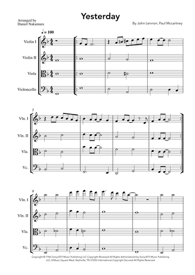 Yesterday (arr. Daniel Nakamura)