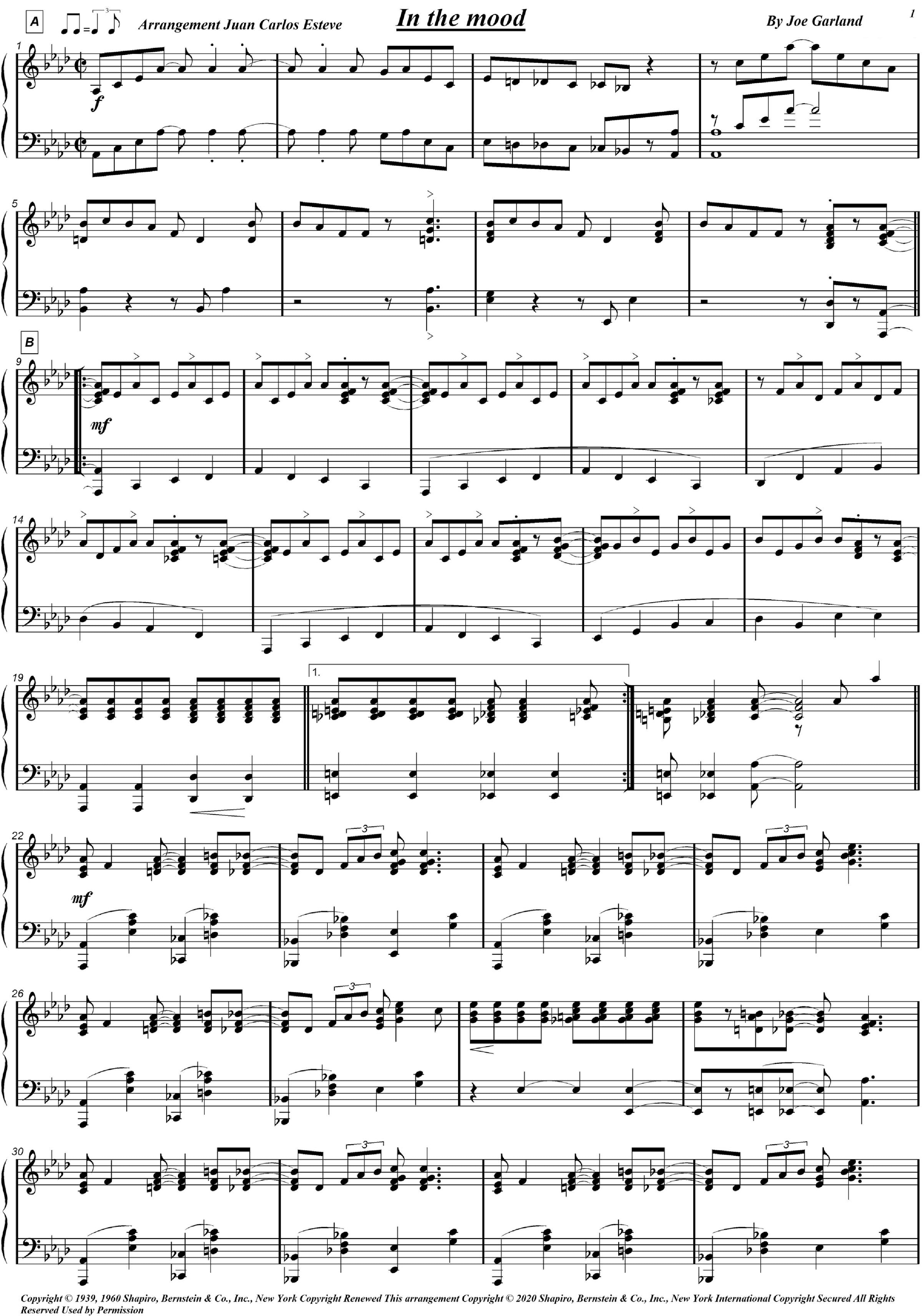 In The Mood (arr. juan carlos esteve / Gran Coda)