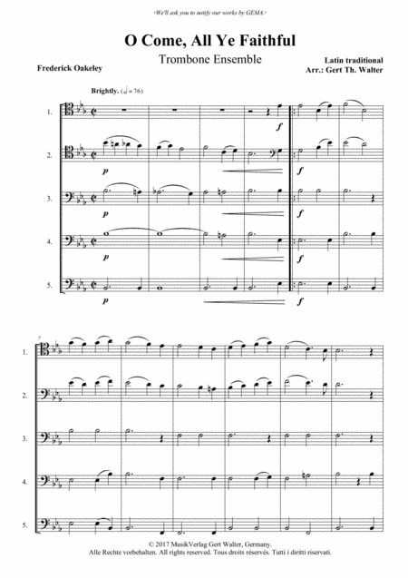 O Come, All Ye Faithful (arr. Gert Th. Walter)