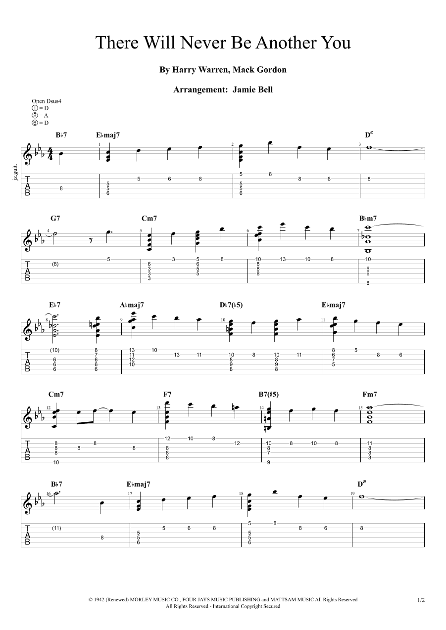 There Will Never Be Another You (arr. Jamie Bell)