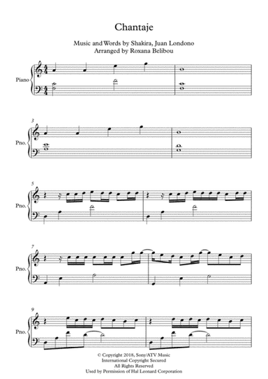 Chantaje A Minor (arr. Roxana Belibou)