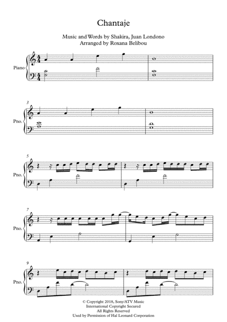 Chantaje A Minor (arr. Roxana Belibou)