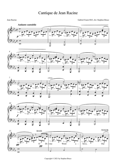 Cantique de Jean Racine (arr. Stephen Bruce)