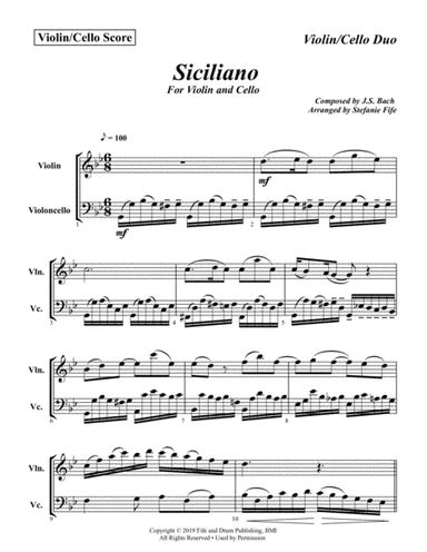 Bach Siciliano for Two Strings (arr. Stefanie Fife)