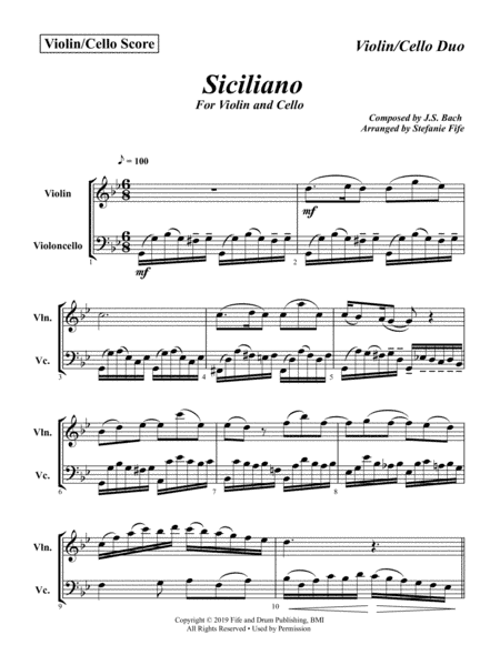 Bach Siciliano for Two Strings (arr. Stefanie Fife)