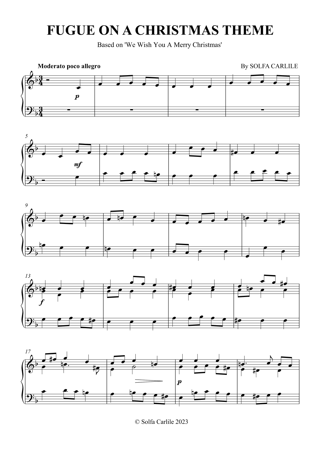 Fugue on a Christmas Theme (arr. SCMusic)