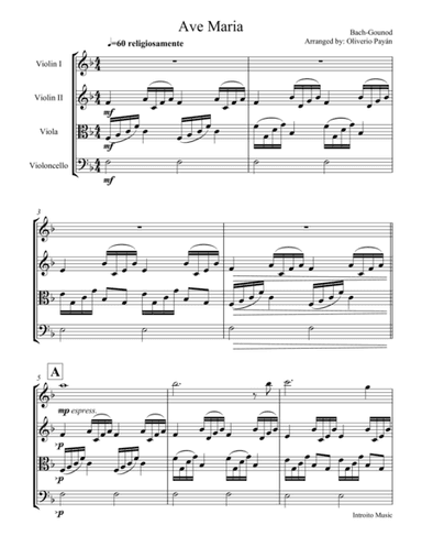 Ave Maria for String Quartet (arr. Oliver Payán)