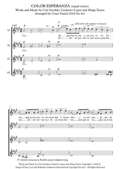 Color Esperanza (arr. César Zumel)