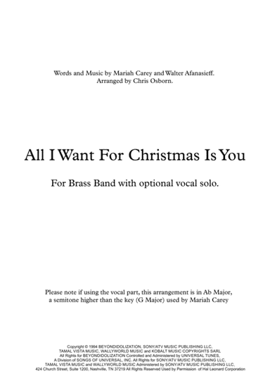 All I Want For Christmas Is You (arr. Chris Osborn Music)
